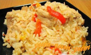 Тушеная курица с рисом и овощами рецепт с фото
