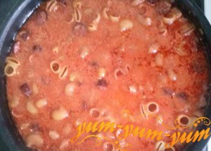 Рецепт макарон с томатами и с копчеными колбасками