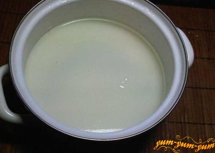 Отварить овсяную крупу в молоке