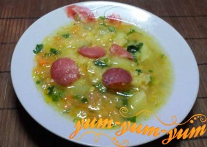 Рецепт горохового супа с копченой колбасой