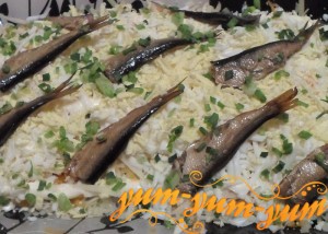Как приготовить салат рыбки в пруду