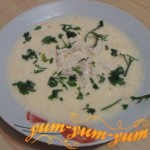 Приготовление сырного супа на курином бульоне