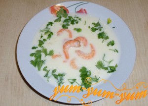 Рецепт сырного крем-супа с креветками